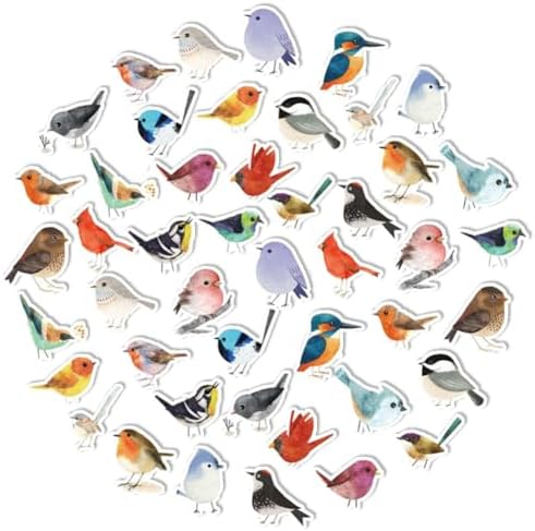 46 Pcs Bird Scrapbook Stickers for Junk Journal Scrapbooking Bullet Journal Planner Envelope Diary Notebook Album Laptop Phone Case DIY Art Crafts Decoration, 23 Patterns