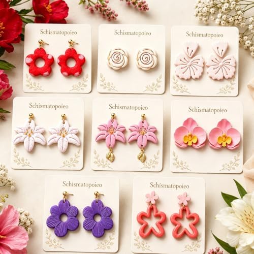 12Pcs Flower Polymer Clay Cutters, Floral Earring Making Molds