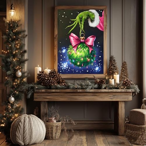 cdjlddww Christmas Diamond Art Kits for Adults, Diamond Painting for Adults Beginner, Diamond Dots Crystal Gem Art Kits for Home Decor(12x16Inch)
