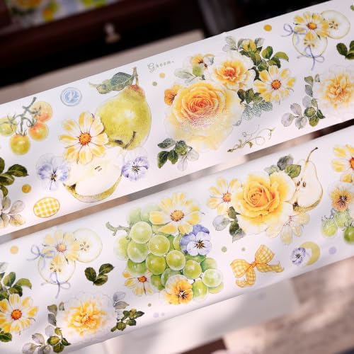 XiaoBaiJia Green Grape Vine,Pre-Cut TW Washi Paper Tape, Washi Stickers,2.36" x5.47 YD for Journal Stickers Journaling Planner Scrapbooking Junk Journal Stickers Craft Supplies