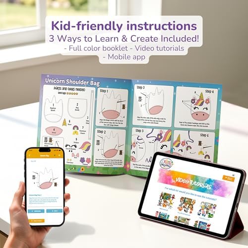 Craftorama Sewing Kit for Kids, Fun and Educational Accessories Craft Set for Girls Age 7-12, Sew Your Own Felt Accessories Craft Kit for Beginners