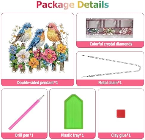 Koikify Bird Diamond Art Ornament for Adults, Hanging Diamond Painting Kit