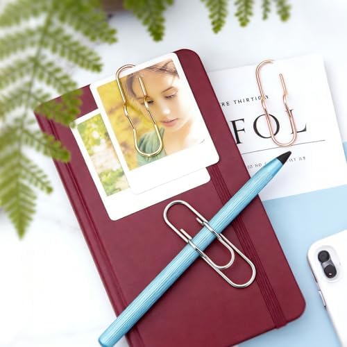 12Pcs Pen Holder Clips - Metal Pen Holding Paper Clips for Notebooks, Decorative Pencil Clip Organizer, Multi-Functional Bookmark & Card Holder for Desk Organization