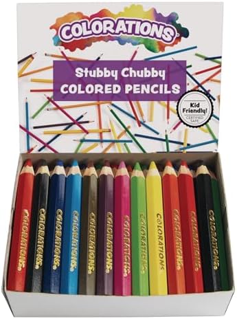 Colorations STUBPEN Stubby Chubby Colored Pencils for Kids - Set of 48