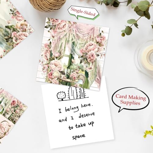 Scrapbook Paper, 24 Sheets 6"×6" 160gsm Single-Sided Patterned Cardstock