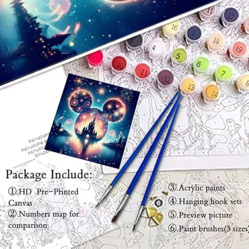 PSCH Paint by Numbers kit for Adults Cartoon,Adult Paint by Number Kits