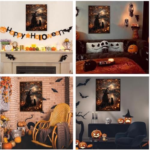 SUJINMEI Witch Paint by Numbers Kit for Adults Without Frame 16X20 inch | Halloween Adult Paint by Number Kits on Canvas, Witch Painting by Numbers for Adults, Acrylic Paints for Home Wall Decor