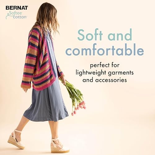 Bernat Softee Cotton Yarn for Crocheting Soft, Warm Red, 3-Pack