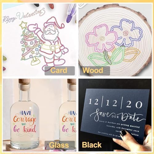 Outline Marker Self-outline Metallic Markers, 12 Colors Squiggles Shimmer Outline Markers Pen Set for Drawing Art School Supplies, Glitter Pen Set for Cards Lettering, Gift for 4-12 Year Old Girl
