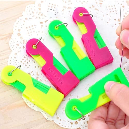 Automatic Needle Threader, DIY Hand Sewing Machine, Sewing Thread, for Embroidery, Cross Stitch Craft, 5PCS, (Random Color)