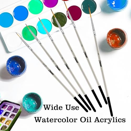 Sdanart Script Liner Paintbrush 6 PCS Highly Flexible Liner Brush