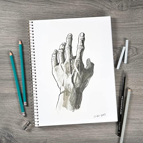 Bienfang Sketch Pad 8.5x11 Inch, 100 Sheets of 60lb 90gsm Art Paper, Spiral Bound Sketch Book Drawing Notebook