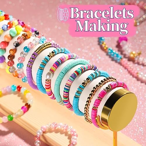 FANDAMEI 1mm Elastic String for Bracelets, Elastic Beading Cord Stretchy for Bracelets Making, Stretch Bead Cord for Jewelry Making, Sturdy Thread for Bracelet Necklace Crafts Christmas DIY String