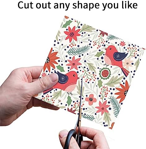 6x6" Cardstock Single Sided Scrapbooking,Craft Decorative Scrap Book Paper | 160gsm,24-Sheet 12Patterns Colored Paper,Junk Journal Supplies,Vivid Origami Papers DIY Craft Gift Wrapping Album.Flower Bird