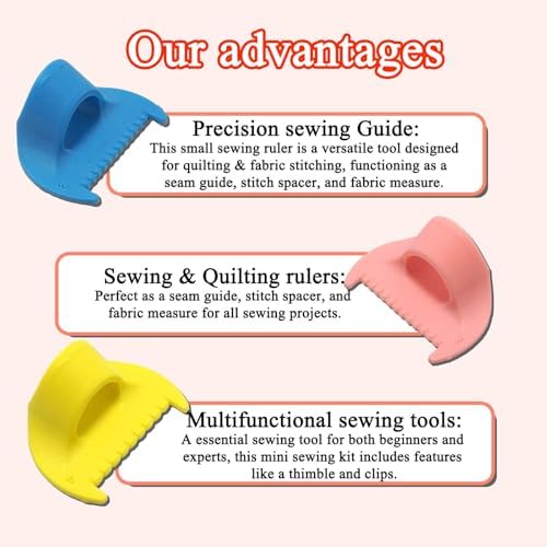 4Pcs Edge Stitch Lock and Sewing Gauge,3mm/4mm Edge Sewing Lockranding Tool