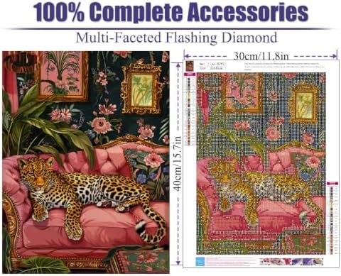 Cheetah Diamond Art Kits for Adults, Diamond Painting Kits for Beginner DIY