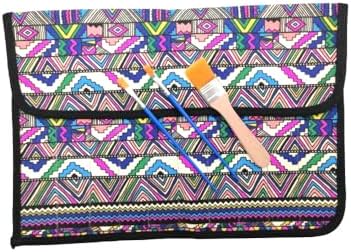 Funny live Paint Brush Holder Art Supplies, Artist Brush Holder & Storage Organizer Roll-Up Case Bag, Protect Acrylic Oil Watercolor Paintbrushes (Bohemian 20 Slot Pockets)