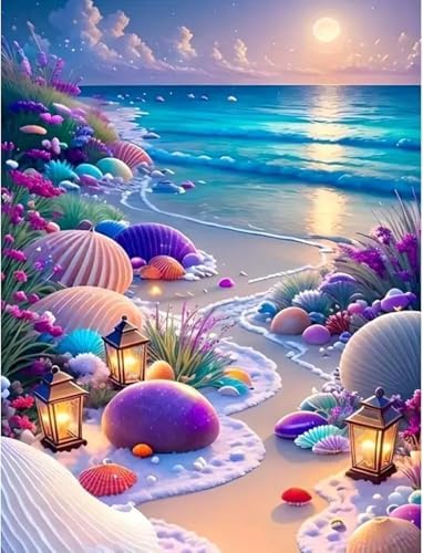 AIBOERL Paint by Numbers Kit for Adults Beginner, Beach, 12X16In