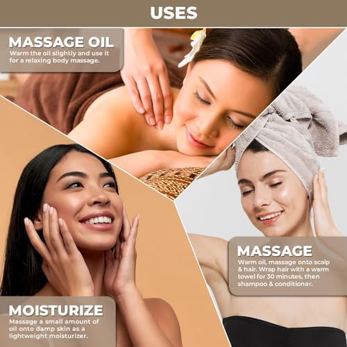 USDA Organic Grapeseed Oil - 100% Pure, Cold-Pressed, Non-GMO - Ideal Massage Oil, Face Oil, Hair Care, Skin Moisturizer - Best Grape Seed Oil for Skin & Hair - 1 Fl oz