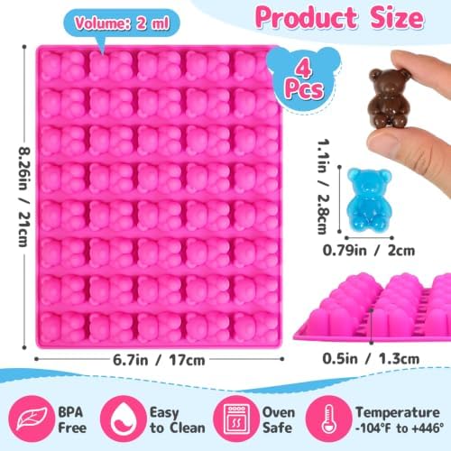 Small Bear Mold, 4 Pack Bear Chcoclate Candy Molds