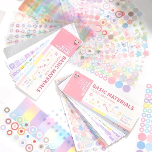 Prstincol Cute Sticker Book，30 Sheets Glitter Aesthetic Decorative Stickers for Scrapbooking,Stars Heart Letter Glitter Self-Adhesive Stickers for Photocards, Journal,Scrapbook（Indie Style）