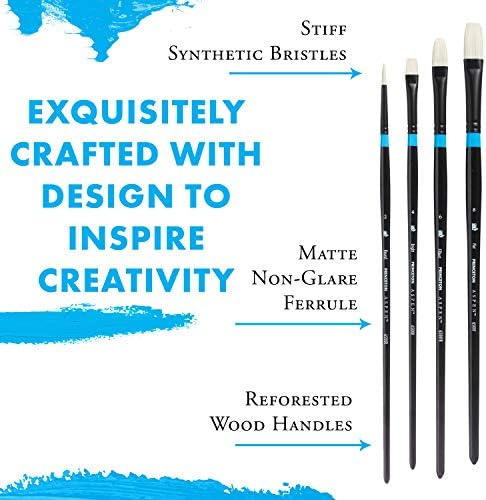 Princeton Aspen Acrylic & Oil Brush Set, Synthetic, 4 Piece, 1 Count