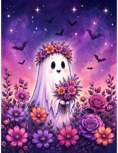 TOPCLTV Cute Ghost Diamond Art Kits for Adults, Halloween Diamond Painting