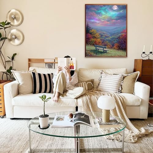 Landscape Paint by Numbers Kit for Adults,Paint by Numbers Adult16x20in | Moon Paint by Number Adult for Home Decor Gifts Includes all supplies