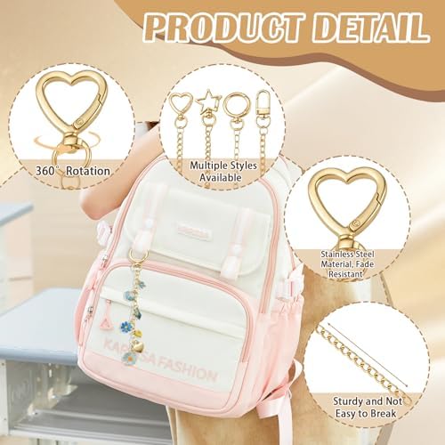 Riwiuue 40 Pcs Keychain Making Kit, Gold Key Chain Making Supplies