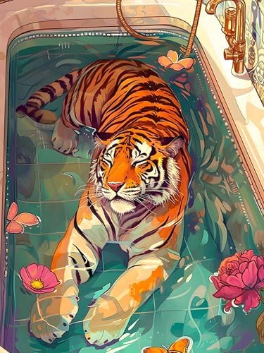 Benjenes Tiger Diamond Art Kits for Adults, Diamond Painting Kits