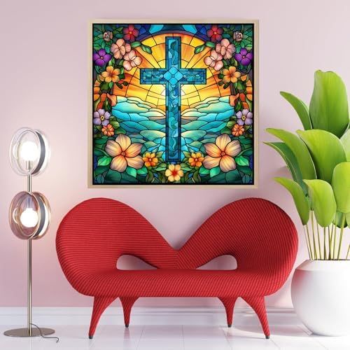 Christian Diamond Art Kit for Adult-Cross Diamond Painting Wall Art 14x14IN