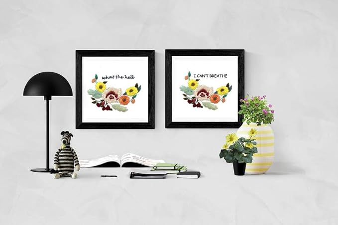 Louise Maelys Floral Embroidery Kit for Beginners Saying DIY Craft | Cross Stitch Kits with Floral Saying Design, Includes Hoop, Threads and Needles. Needlepoint Kit for Adults DIY Crafts