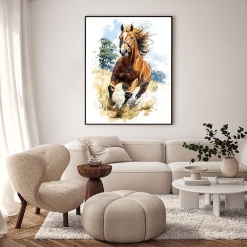 Paint by Numbers Kit for Adults, Running Horse Painting, 16 x 20 Inch | DIY Adult Paint by Number Kit on Canvas for Beginners, without Frame, Horse Wall Decor, Stress Relief Craft Gift