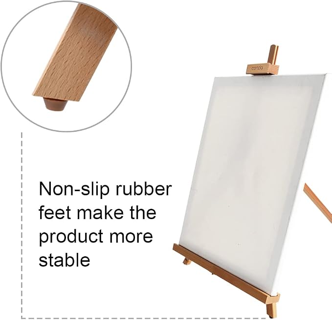 conda 27 inch A-Frame Easel, Adjustable Beechwood Tripod Display Stand, Holds Up to 23" Canvas, Portable Table Desktop Painting Picture Holder