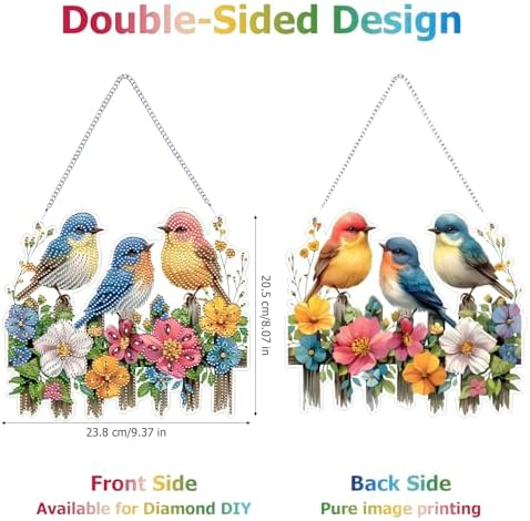 Koikify Bird Diamond Art Ornament for Adults, Hanging Diamond Painting Kit