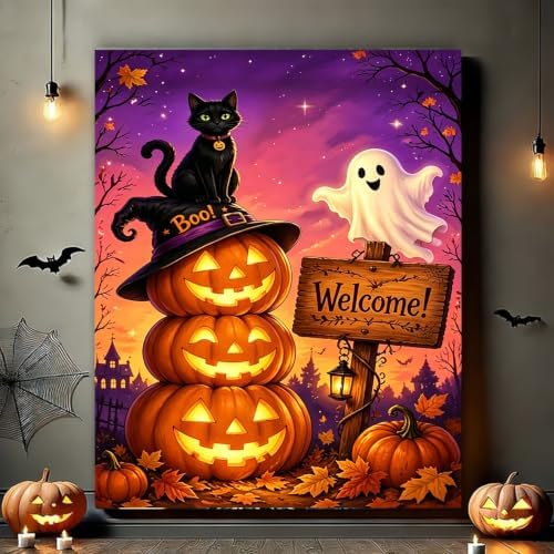 Arttoplus Halloween Paint by Numbers Kit for Adults Beginner 16x20in, Ghost