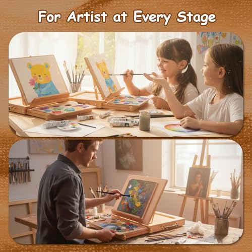 Falling in Art 29 Pcs Acrylic Painting Kit with Tabletop Easel