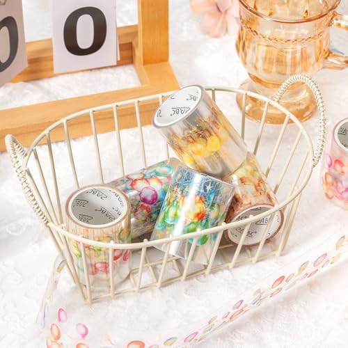 Vintage Floral Wide Washi Tape, 6 PET Rolls for Journaling Crafts | 6 wide PET rolls for journaling supplies, scrapbook supplies, junk journals, card making, DIY crafts and gift wrappin