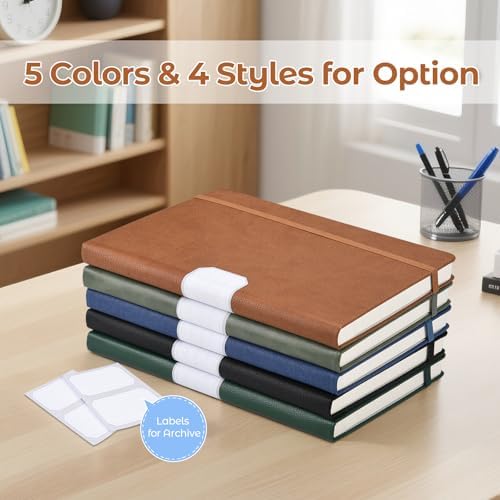 College Ruled Notebook, Hardcover Leather Journal for Women Men, A5, Lined