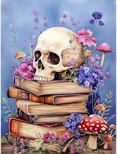 Lophomie Diamond Art Kits for Adults Skull Diamond Painting Kits 12x16 in