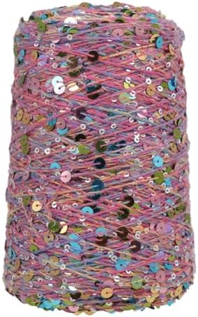 ECYC Ltd 153 Yards Cotton Sequin Yarn, Sparkle Sequin Thread for Knitting & Crocheting, DIY Craft Projects