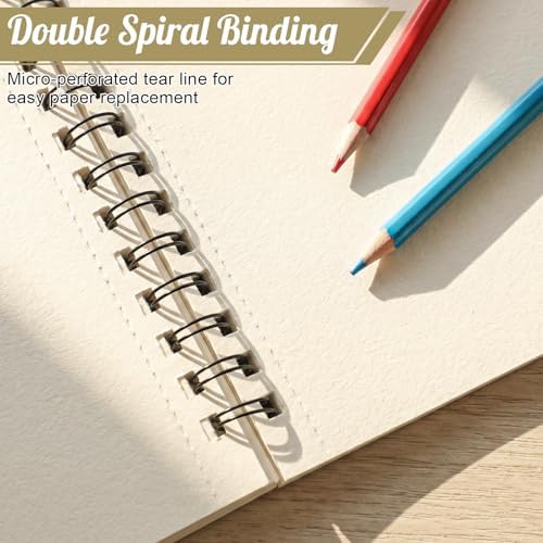 2 Pack Sketch Books for Kids 9 × 12In, 100gsm Drawing Pad with 36 Pencils