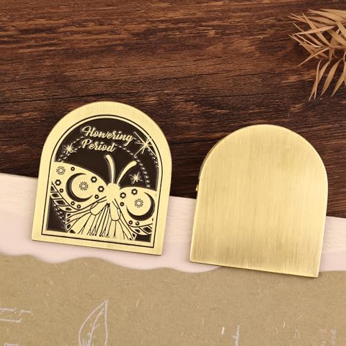 Dizdkizd Vintage Metal Clip for Journals, Planners, Notebooks, Brass Colored Book Clip Little Binder Clip for Page Holder, Book Mark - Butterfly