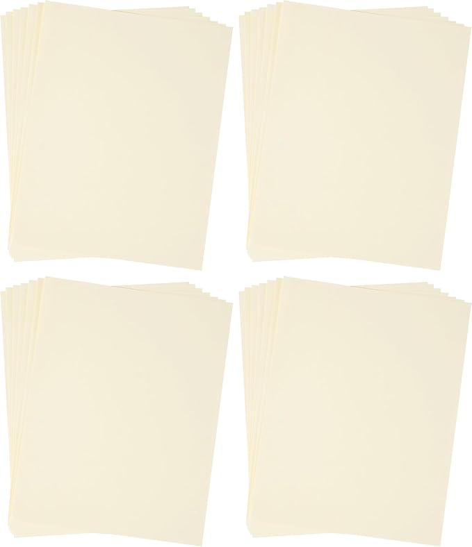 20 Sheets Blank Cream Thick Paper Cardstock, 8.5x11 inches (Pack of 4)