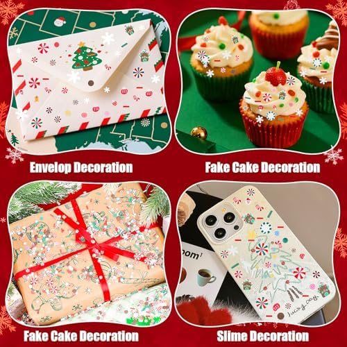 FOIMAS Fake Christmas Sprinkles, 4.76 oz Mini Fake Sprinkles Christmas Polymer Clay Slices for Crafts Art DIY Cake Decoration Slime Card Filler Supply