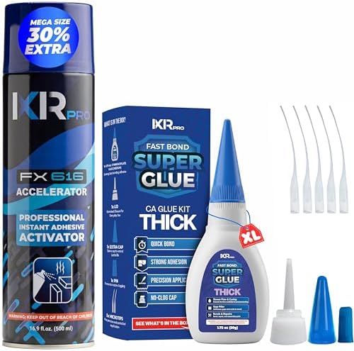 ixirpro CA Glue with Activator, Thick, for Gap-Filling, 1.75oz + 16.9oz Kit