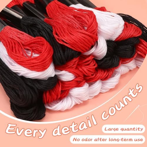 Red Embroidery Floss: 14 Skeins Embroidery Thread Cross Stitch Thread