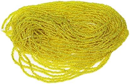 Size 11/0 Yellow Sliver Lined Seed Beads Strand, 3 Meters, 9 Meters Light Green Silver Lined Strand