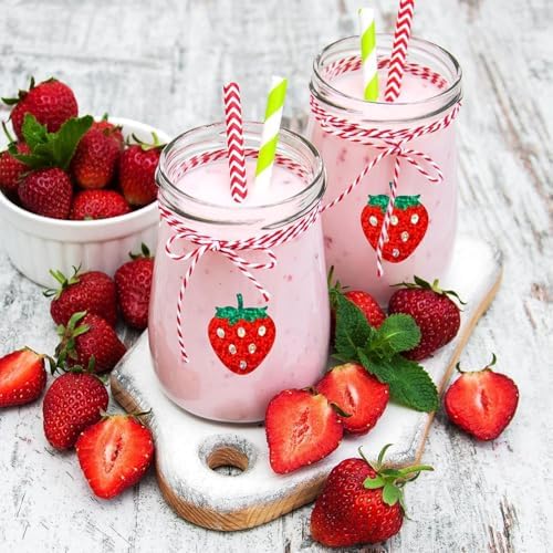 Strawberry Stickers,500Pcs Red Glitter Laser Strawberry Decals for Kids Fruit Themed Party Decor Scrapbooking Card Making Gift Wrapping Classroom Rewards