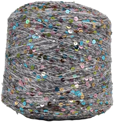 ECYC Ltd 153 Yards Cotton Sequin Yarn, Sparkle Sequin Thread for Knitting & Crocheting, DIY Craft Projects